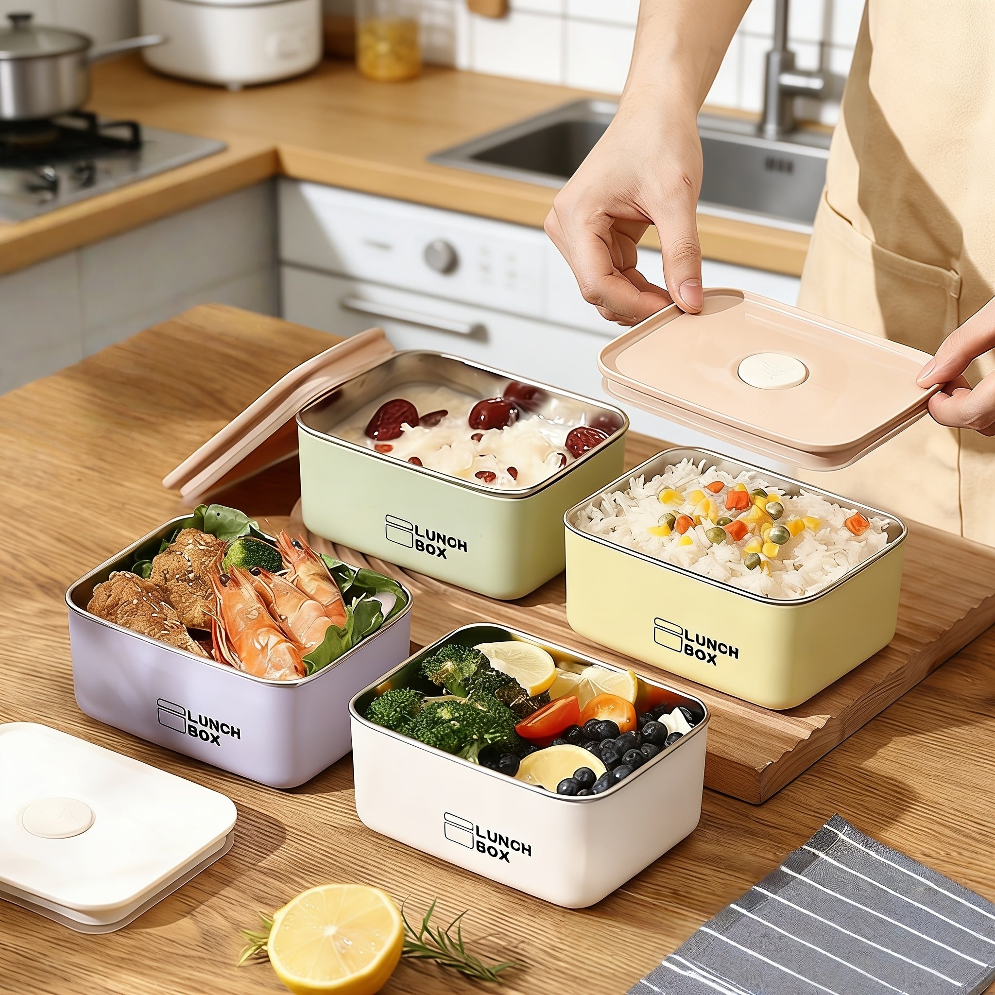 Stainless Steel Leak-Proof Fresh-Keeping Insulated Lunch Box, Special for Travel And Picnic, Sealed with Lid, Fresh-Keeping Lunch Box, Portable Microwave Oven Special Multi-Functional Bento Box