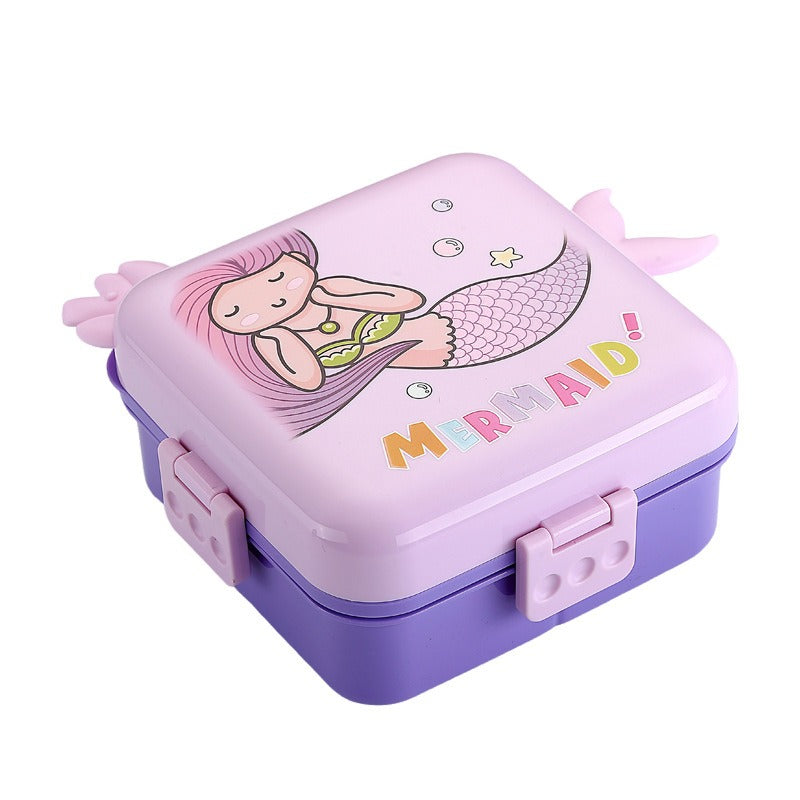Square Plastic Lunch Box Sealed Student Lunch Box Separated Office Workers Take Outdoor Portable Lunch Box