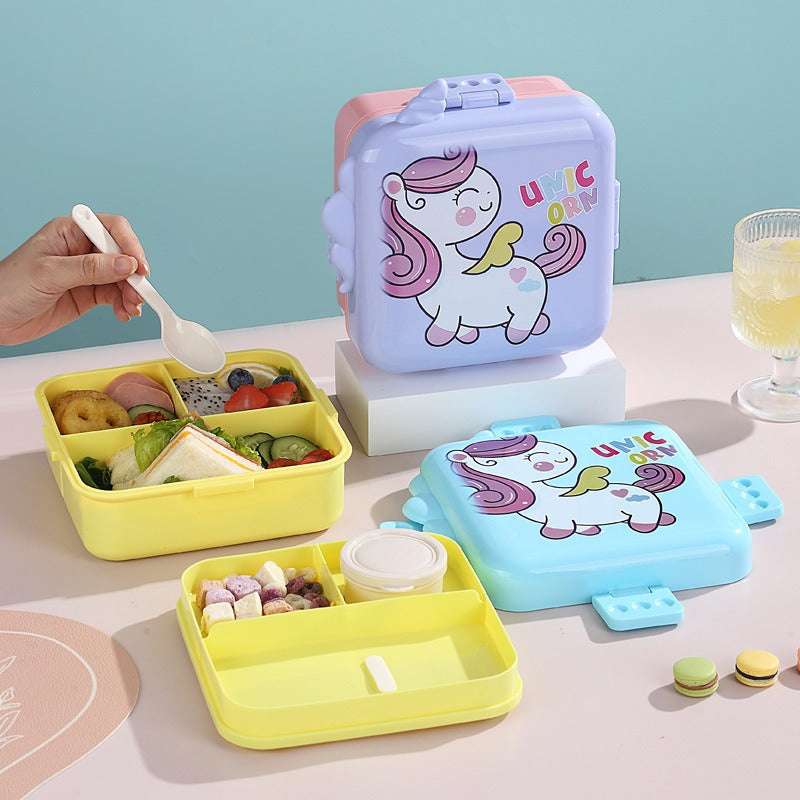 Square Plastic Lunch Box Sealed Student Lunch Box Separated Office Workers Take Outdoor Portable Lunch Box