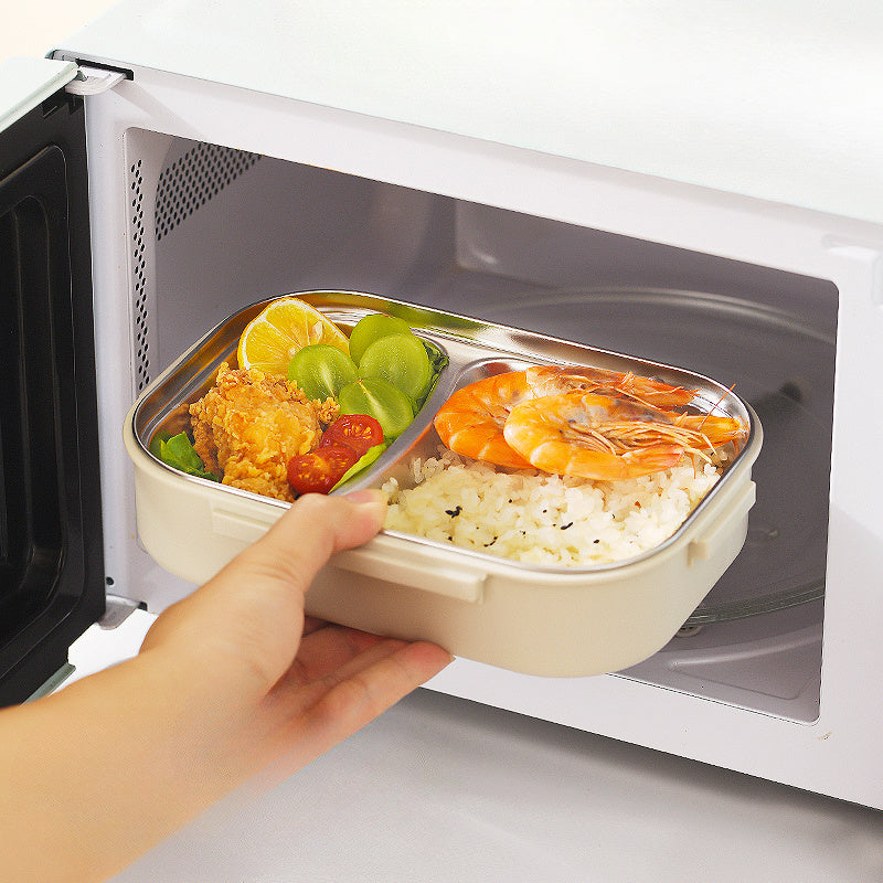 1pc Bento Box, Stainless Steel Lunch Box for Adults - 4 Compartment Metal Bento Box, 304 Food Grade Steel