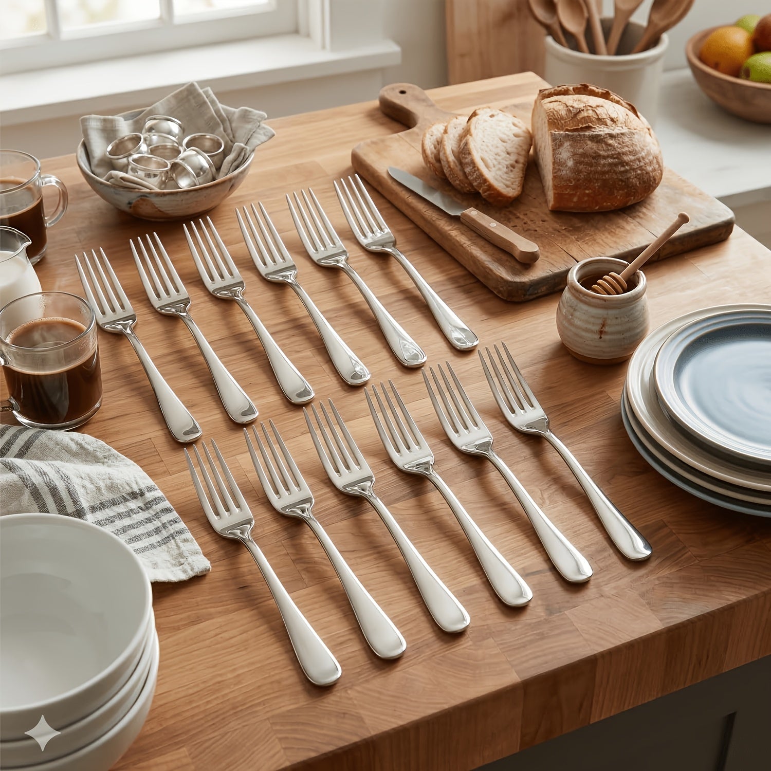 8\u002F12pcs Dinner Fork Set, 8.2-Inch Stainless Steel Table Forks, Metal Forks, Suitable for Home, Kitchen Or Restaurant Use, Mirror Polished, Dishwasher Safe