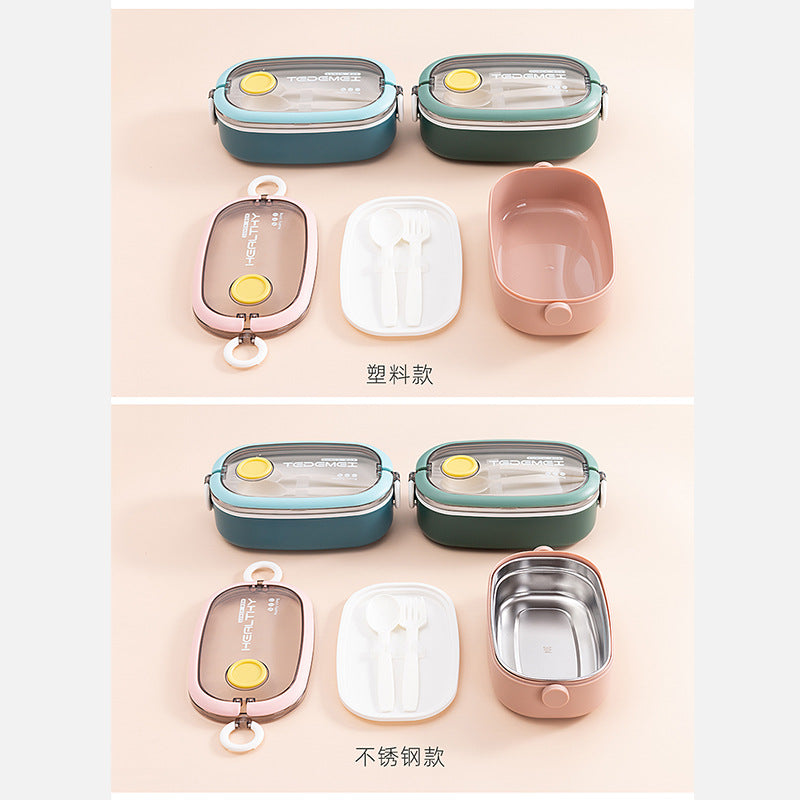 Student Portable Lunch Box 304 Stainless Steel Insulated Lunch Box Office Workers Can Microwave the Lunch Box