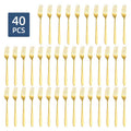40pcs Golden Stainless Steel Wedding Forks, Western Dinner Forks, Household Silvery Forks, Steak, Fruit, And Dessert Forks. Suitable for Parties And Gatherings