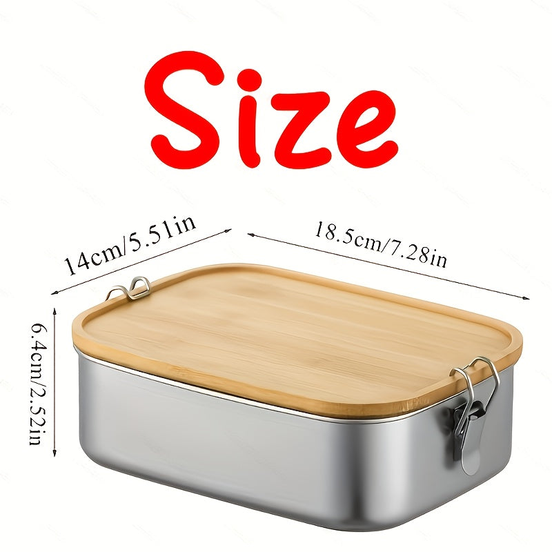1pc Personalized Lunch Box with Name And Animal Designs, 3 Compartments, Stainless Steel Vacuum with Divider, Custom Lunch Box for Her And Him, Stainless Steel Bread Box, Bamboo Lid Snack Box, Food Container, Back to School