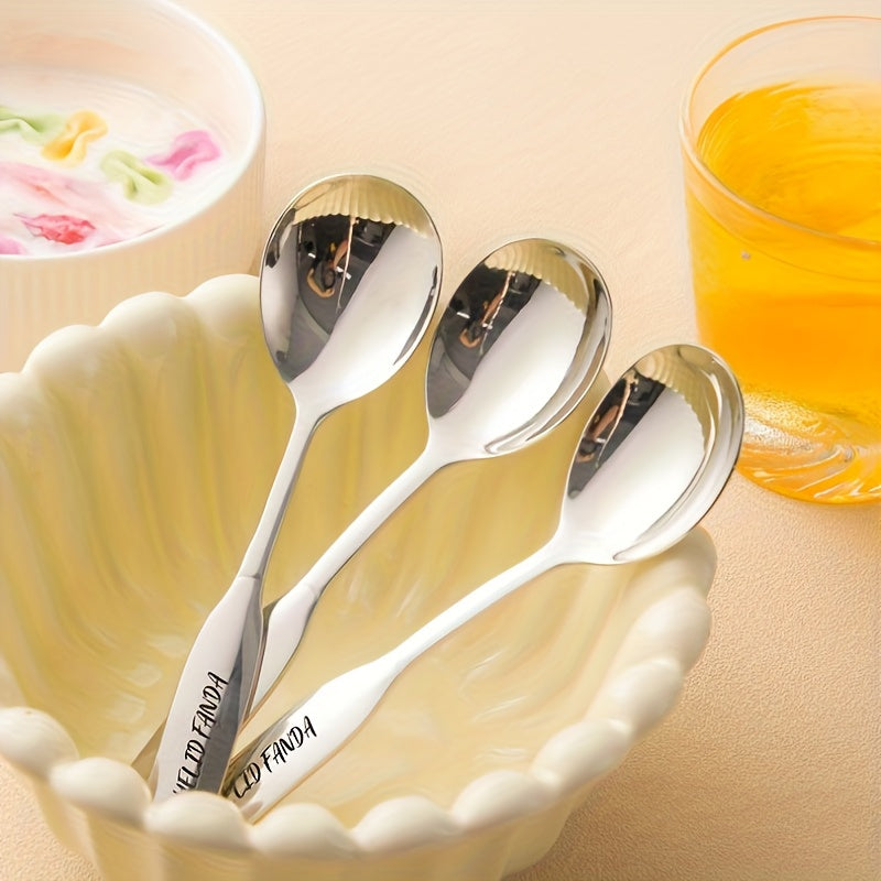 Custom-Made Cartoon 316 Stainless Steel Soup Spoon Featuring a Robust And Stylish Design, Ideal for Desserts, Household Use, And Feeding, with an Adorable Small Animal Motif, a Sturdy Handle, And a Comfortable Grip