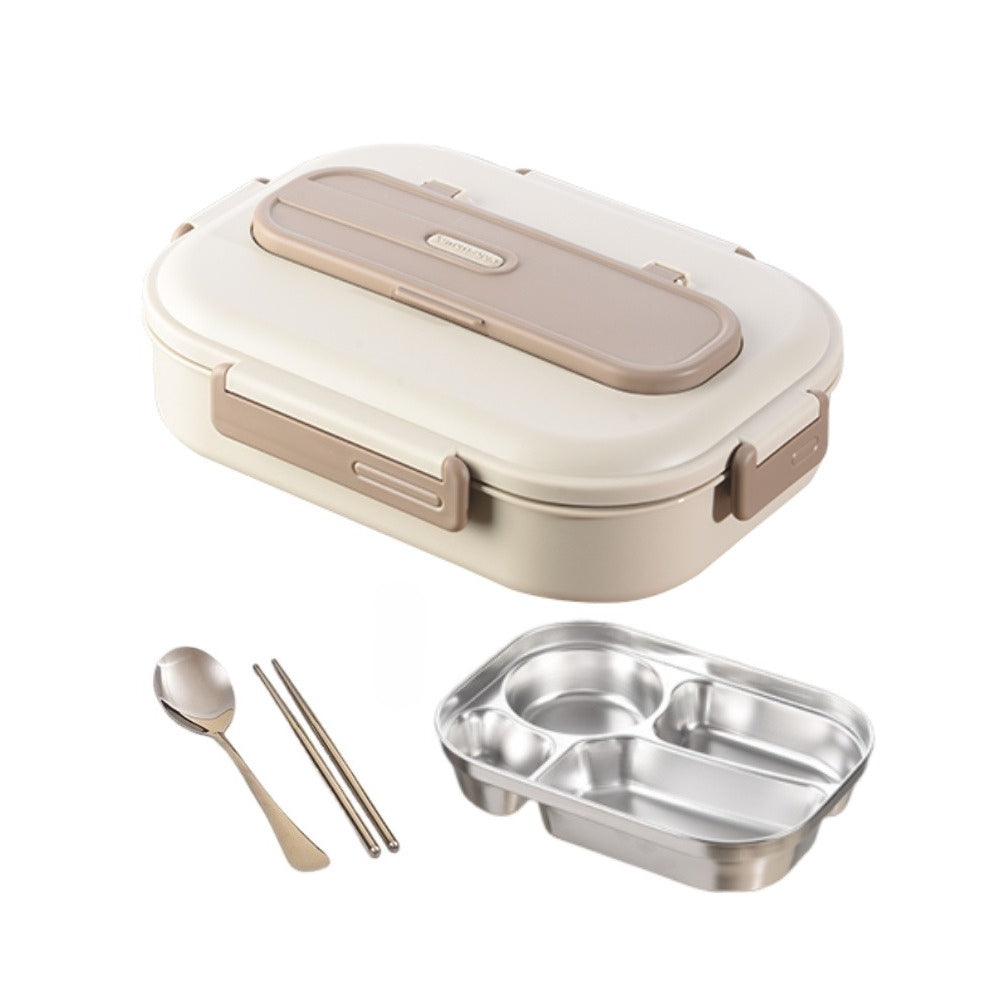 1pc Bento Box, Stainless Steel Lunch Box for Adults - 4 Compartment Metal Bento Box, 304 Food Grade Steel