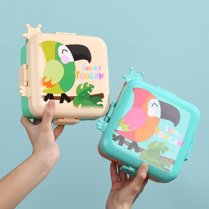 Square Plastic Lunch Box Sealed Student Lunch Box Separated Office Workers Take Outdoor Portable Lunch Box