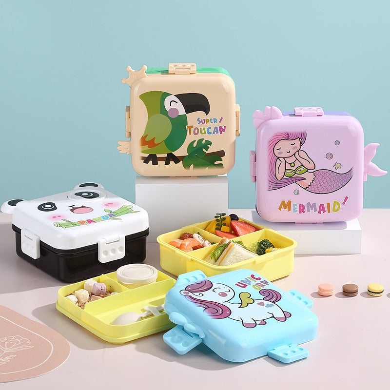 Square Plastic Lunch Box Sealed Student Lunch Box Separated Office Workers Take Outdoor Portable Lunch Box