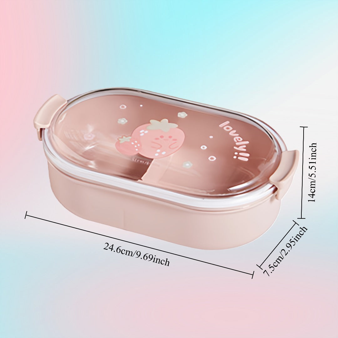 Customizable Fruit-Themed Lunch Boxes That Are Leak-Proof And Insulated, Suitable for Students, Professionals, And Outdoor Enthusiasts. Available in Stainless Steel in Pink, Purple, And Green