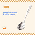 Custom-Made Cartoon 316 Stainless Steel Soup Spoon Featuring a Robust And Stylish Design, Ideal for Desserts, Household Use, And Feeding, with an Adorable Small Animal Motif, a Sturdy Handle, And a Comfortable Grip