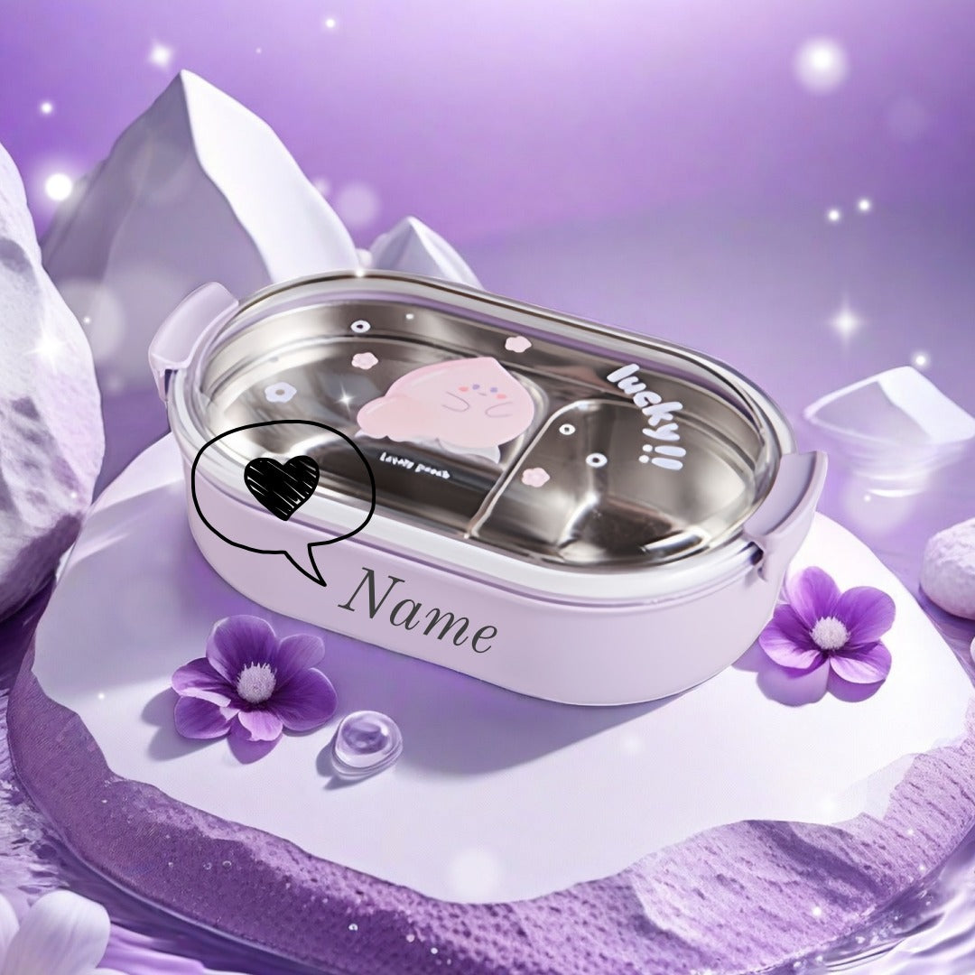 Customizable Fruit-Themed Lunch Boxes That Are Leak-Proof And Insulated, Suitable for Students, Professionals, And Outdoor Enthusiasts. Available in Stainless Steel in Pink, Purple, And Green