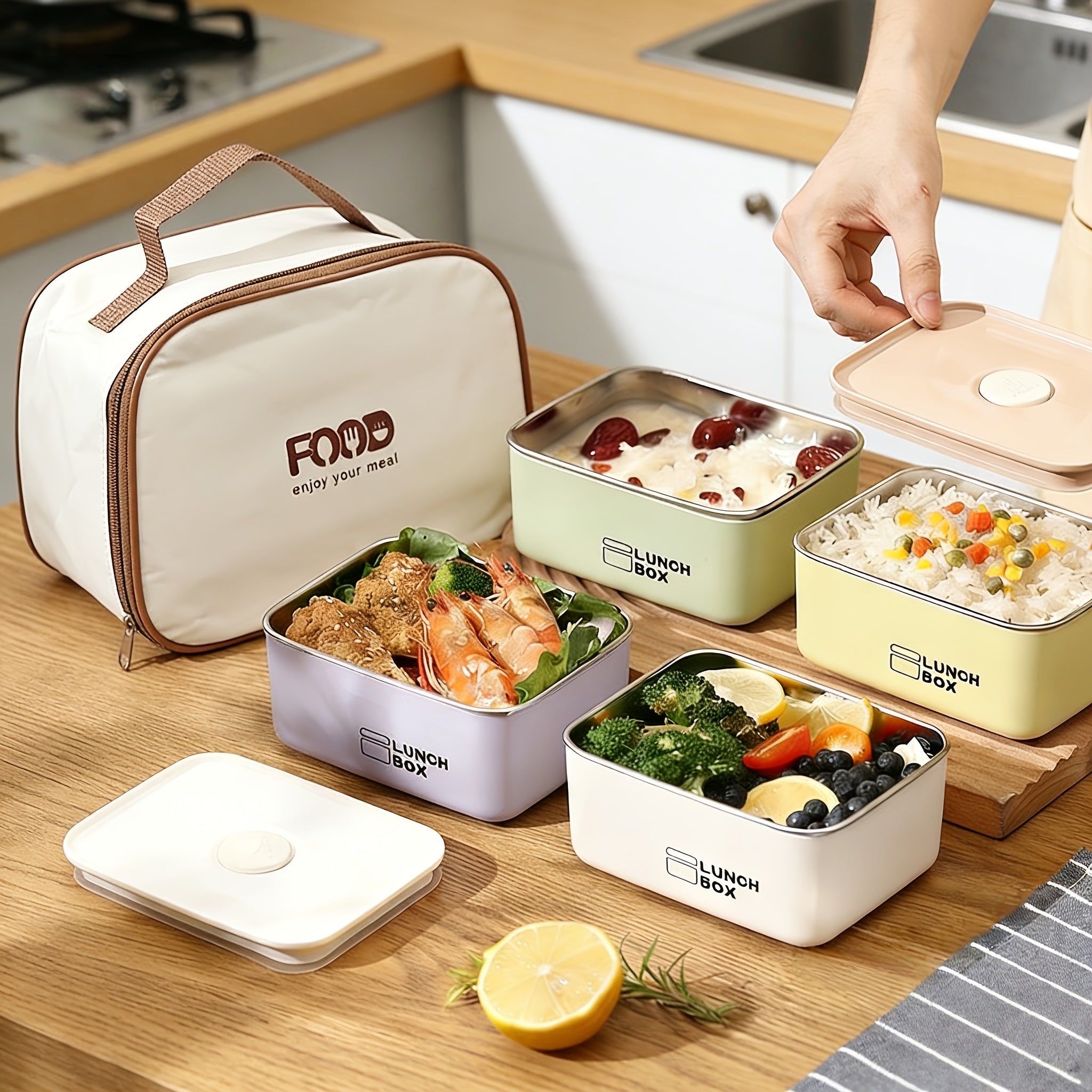 Stainless Steel Leak-Proof Fresh-Keeping Insulated Lunch Box, Special for Travel And Picnic, Sealed with Lid, Fresh-Keeping Lunch Box, Portable Microwave Oven Special Multi-Functional Bento Box