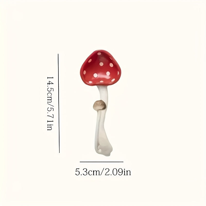 2pcs Japanese Style Ceramic Mushroom Spoons - Long Handle Red Polka Cute Mushroom-Shaped Teaspoons Suitable for Coffee, Tea, Desserts, for Home, Restaurant, Cafe Use - Utensils for &