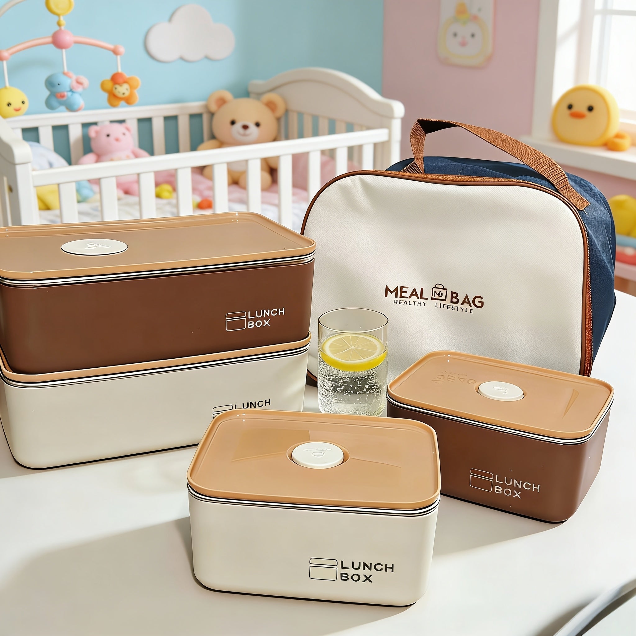 Stainless Steel Leak-Proof Insulated Lunch Box for Travel and Picnics, Double-Layer Sealed with Lid, Microwave-Safe Food Container, Lunch Bag, Suitable for Maternity and Products, Can Be Used as a Parent-Child Takeaway Lunch Bag