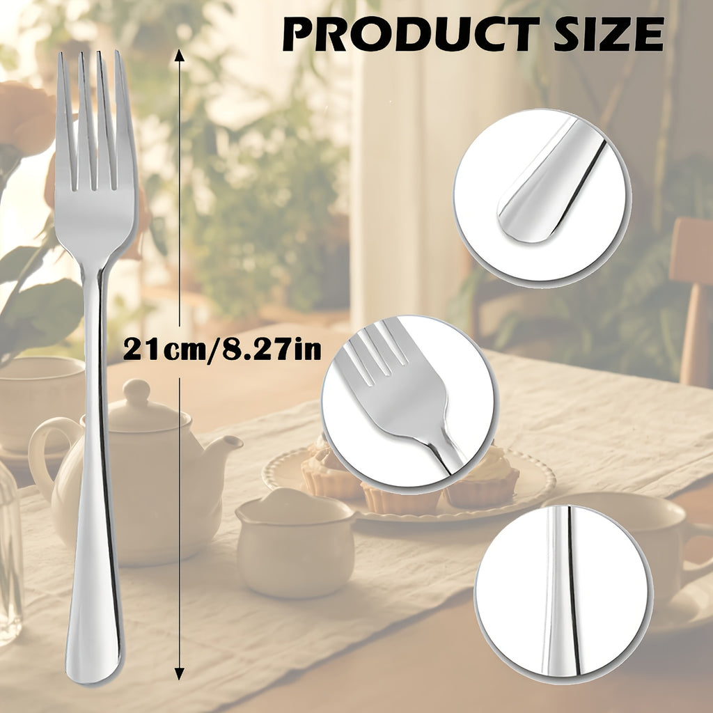 8\u002F12pcs Dinner Fork Set, 8.2-Inch Stainless Steel Table Forks, Metal Forks, Suitable for Home, Kitchen Or Restaurant Use, Mirror Polished, Dishwasher Safe