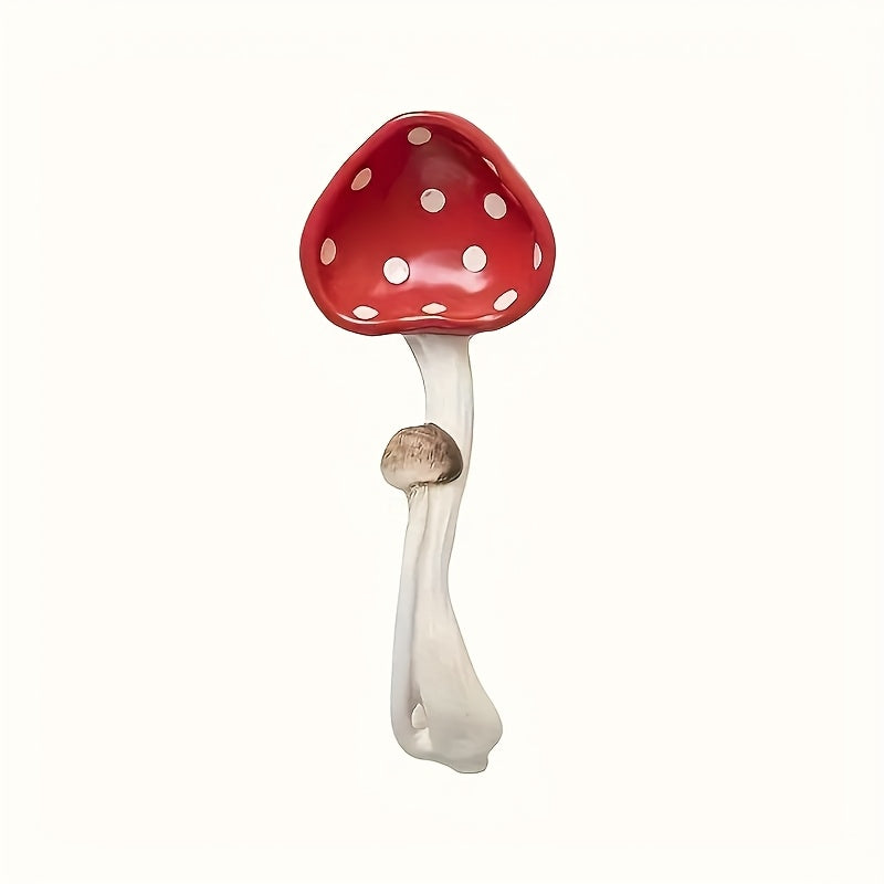 2pcs Japanese Style Ceramic Mushroom Spoons - Long Handle Red Polka Cute Mushroom-Shaped Teaspoons Suitable for Coffee, Tea, Desserts, for Home, Restaurant, Cafe Use - Utensils for &