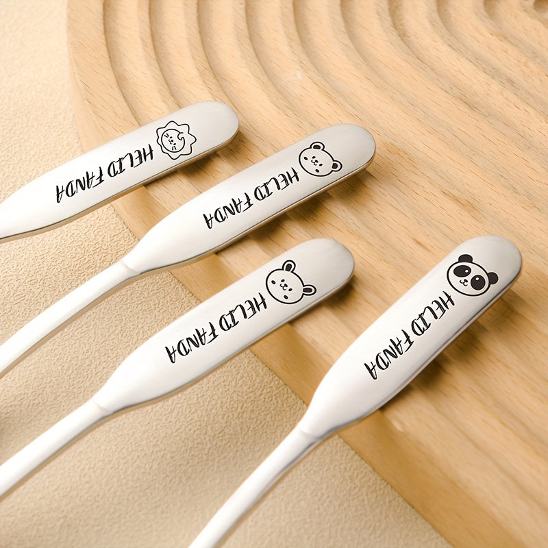 Custom-Made Cartoon 316 Stainless Steel Soup Spoon Featuring a Robust And Stylish Design, Ideal for Desserts, Household Use, And Feeding, with an Adorable Small Animal Motif, a Sturdy Handle, And a Comfortable Grip