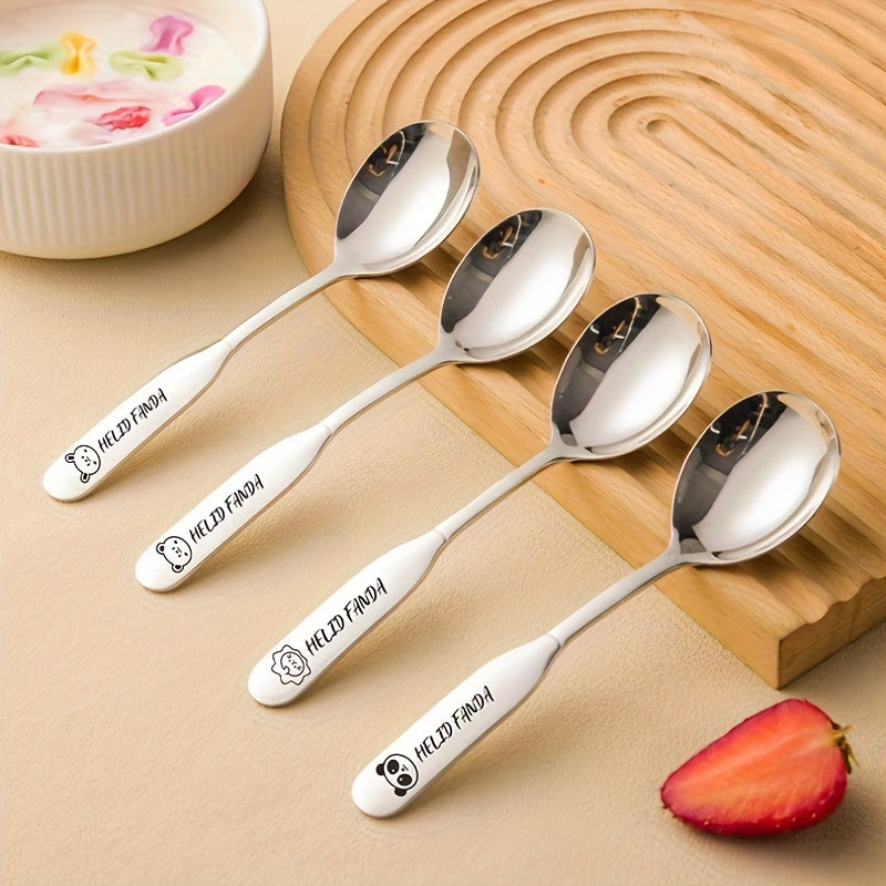 Custom-Made Cartoon 316 Stainless Steel Soup Spoon Featuring a Robust And Stylish Design, Ideal for Desserts, Household Use, And Feeding, with an Adorable Small Animal Motif, a Sturdy Handle, And a Comfortable Grip