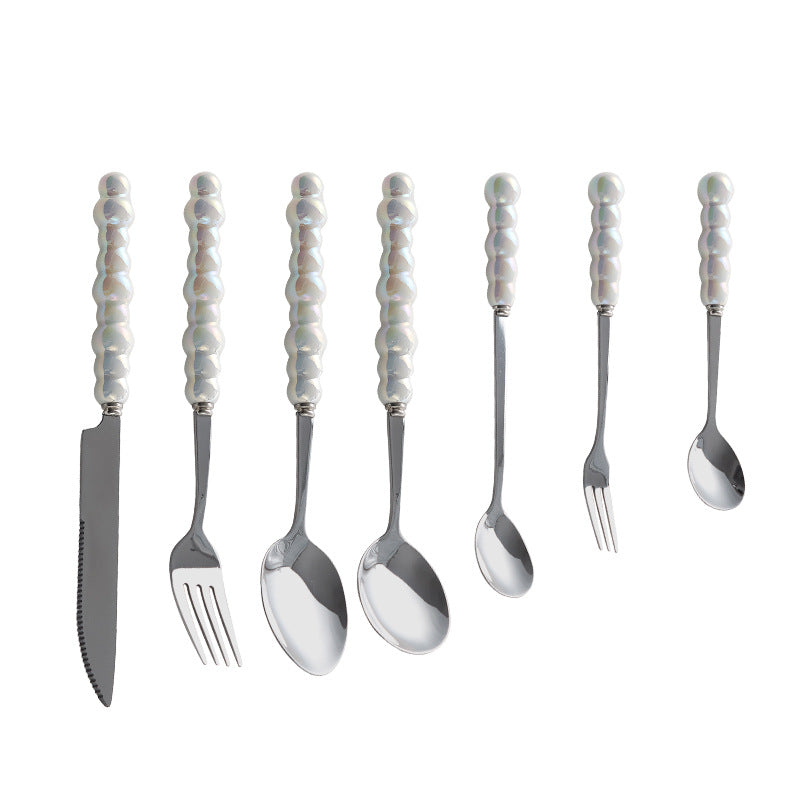 Exquisite Stainless Steel Cutlery Set with Ceramic Handles, Elegant Wedding Cutlery, Perfect for Bridal Showers, Wedding Receptions, And Special Occasions